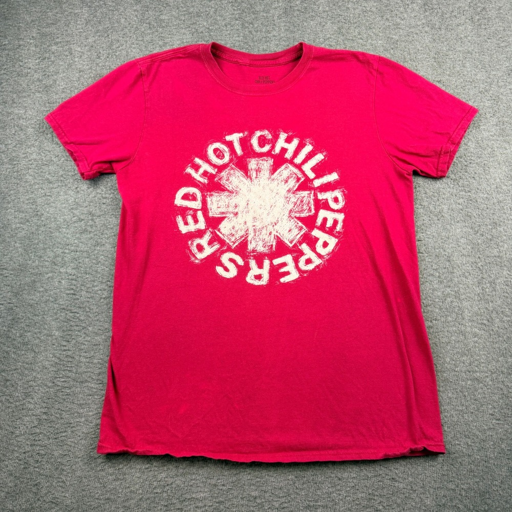 Red Hot Chili Peppers Graphic T-Shirt Men's M Medium Red Asterisk Logo Rock Band